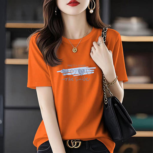 百媚生 100%棉短袖T恤宽松上衣1197 商品图6