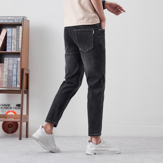 圣得西九分牛仔裤休闲裤子男款2025夏季新款弹力宽松显高直筒裤 商品图3