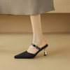 【预售5天】春夏新款时尚细高跟尖头浅口包头拖鞋女性感网沙透气百搭凉鞋NDXC&7080 商品缩略图3