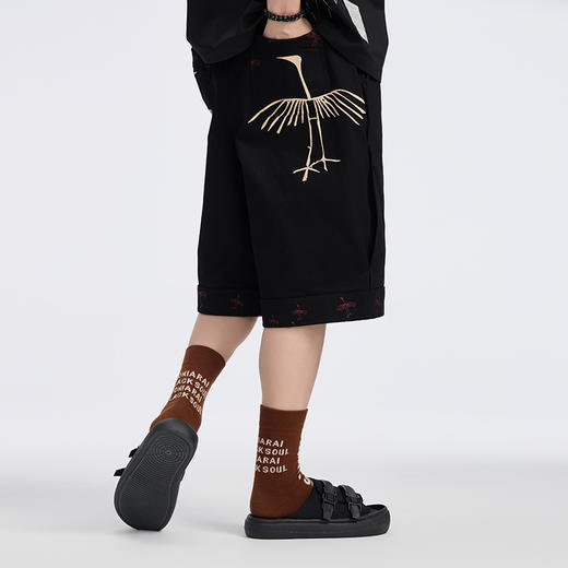 ONIARAI/鬼洗 石化古乌符号印花七分裤 24A0543 商品图1