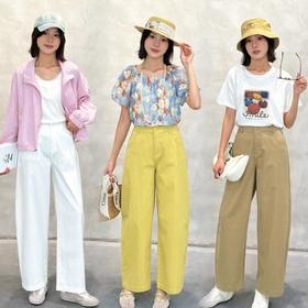 Z42249-2#时尚休闲阔腿弯刀裤