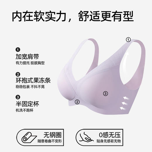 【商场同款】熳洁儿 自由无尺码内衣背心款美背软支撑ABC可穿果冻胶软支撑25201555 商品图1