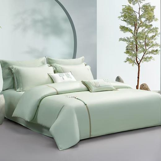 梦洁 云锦缎四件套 蒸蒸日上（碧波绿 商品图1