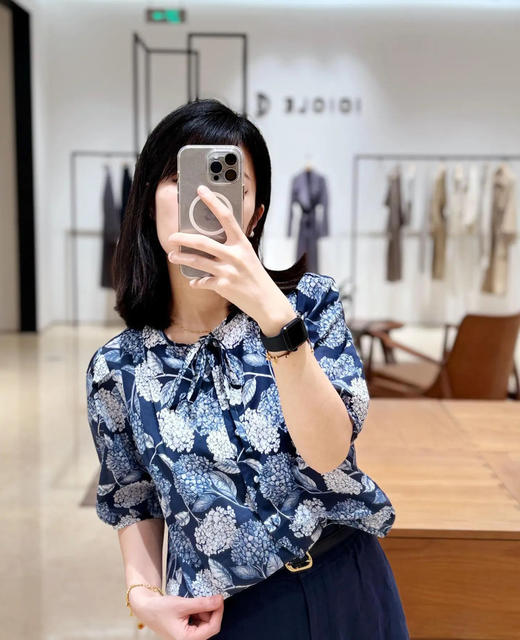 【高品质私服】【IC抗皱全棉印花布短袖花式上衣】绣球花印花，绽放艺术之美G1315-CC【无标出货 介意慎拍】 商品图3