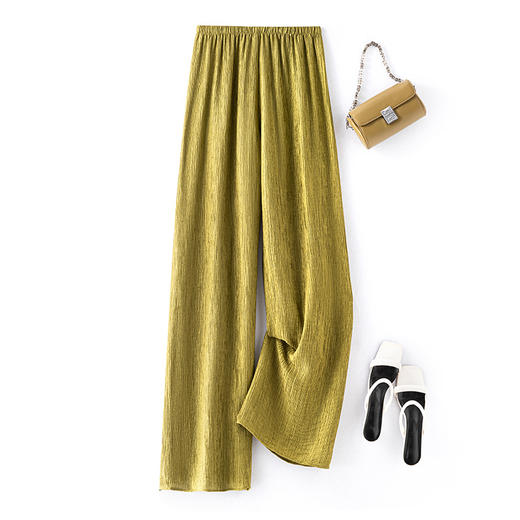 百媚生 风琴褶阔腿裤夏女垂感薄款休闲裤WS-628 商品图4