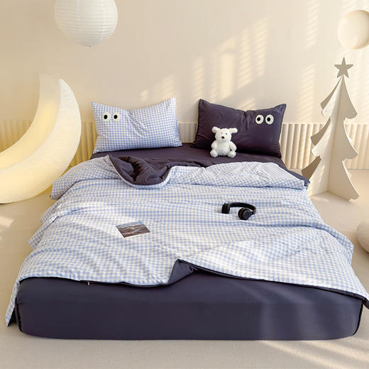 ³【匹鲁家夏被三件套/四件套】夏被+床单+枕套 水洗棉面料 可水洗机洗 XN03-CRMM-PL 商品图8