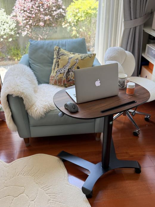 【土豆妈同款】实木气动升降桌可移动静音轮手动升降办公电脑桌讲台桌凯斯宝玛Migo 商品图2