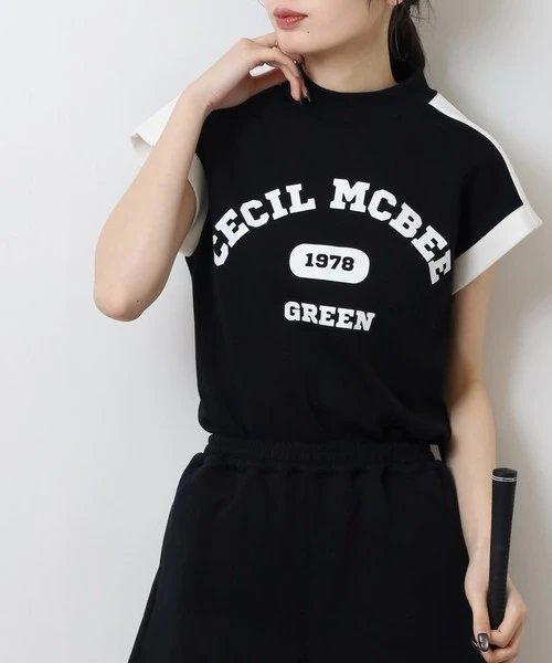 CECIL McBEE green 高尔夫女士 字母印花无袖卫衣短袖 运动背心 商品图1