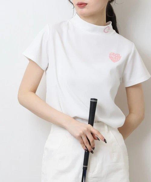 CECIL McBEE green 高尔夫女士 爱心字母印花半高领短袖 宽松百搭T恤 商品图0