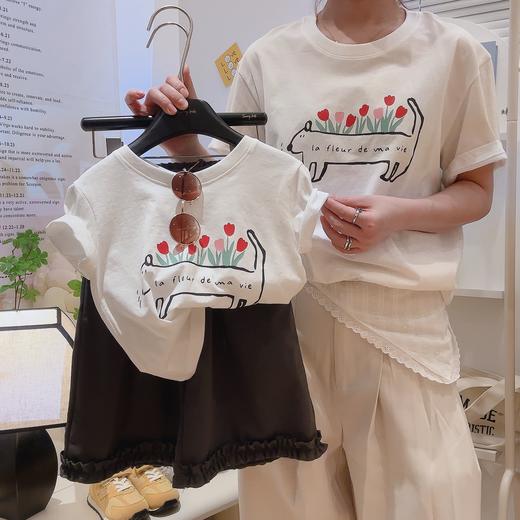 【🔥59.9元/3件起】一家四口❤️懒散猫纯棉A类亲子短袖UPF50+T恤男童女童亲子可穿吸汗透气柔软亲肤店 商品图1