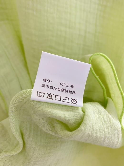 松植屋女士纯色全棉绉布短袖长裤套装女款纱布睡衣家居服 商品图10