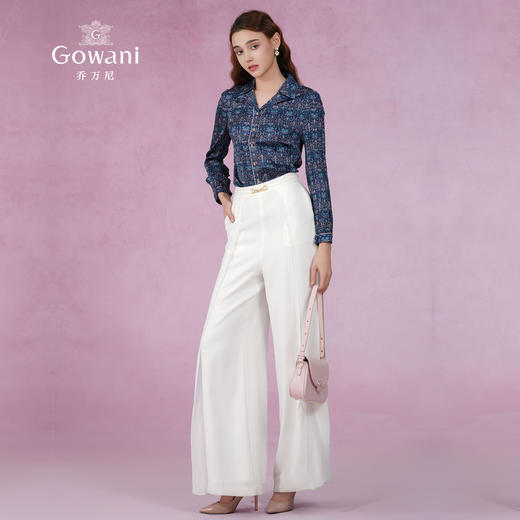 乔万尼新款衬衫长袖压褶设计显瘦EM2C877 商品图2