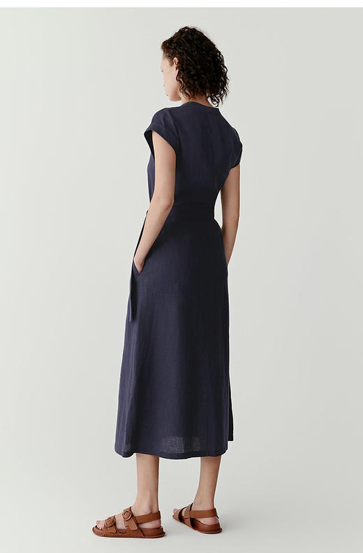 【高品质私服】【IC亚麻平纹中长连衣裙】廓形修身，包容性佳，不挑肤色G1322-CC【无标出货 介意慎拍】 商品图10