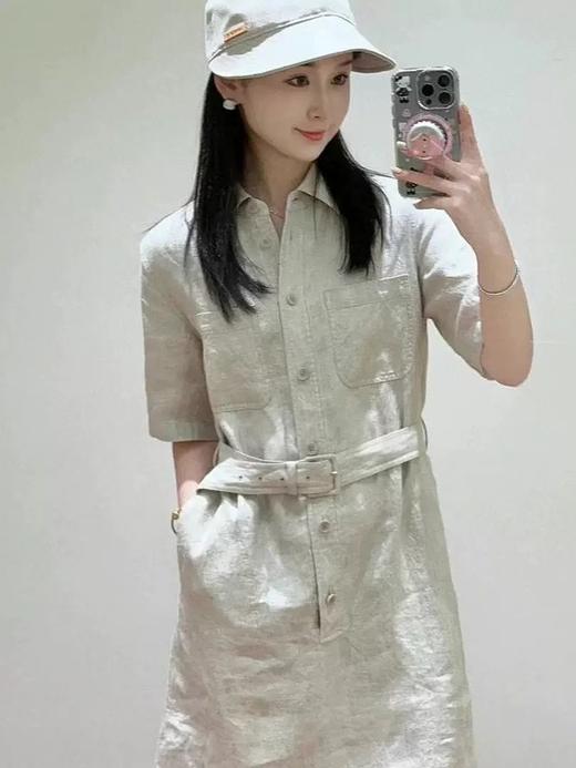 【高品质私服】【IC亚麻斜纹及膝连衣裙】G1326-CC【无标出货 介意慎拍】 商品图7