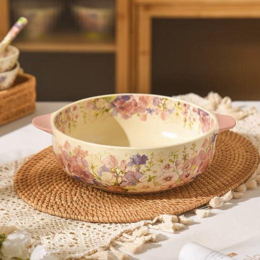 华典繁花似锦10.5英寸米色双耳碗 商品图0