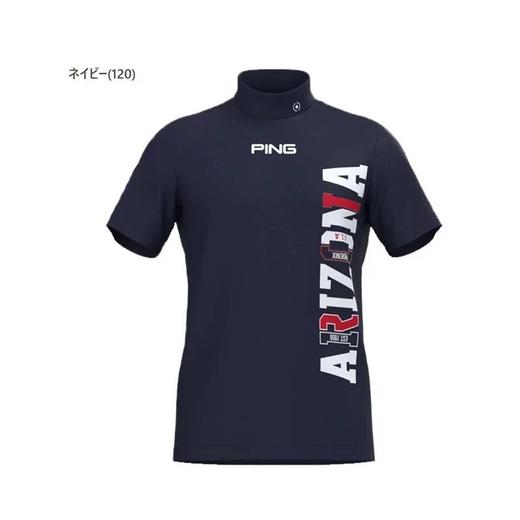 PING 高尔夫男士 夏季速干 小立领竖印花短袖T恤 吸水速干 商品图13