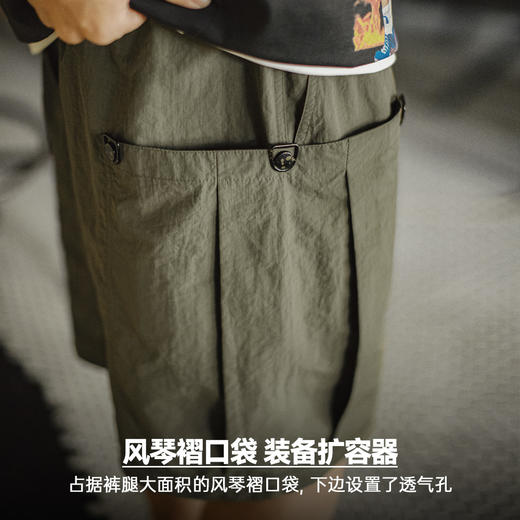 工装优选美式复古风琴大口袋军绿色短裤直筒梭织薄款五分裤男夏季 商品图2