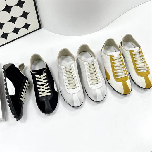 洛诗琳20332欧阳娜娜同款春夏阿甘运动鞋2025小羊皮拼接板鞋0236 商品图4