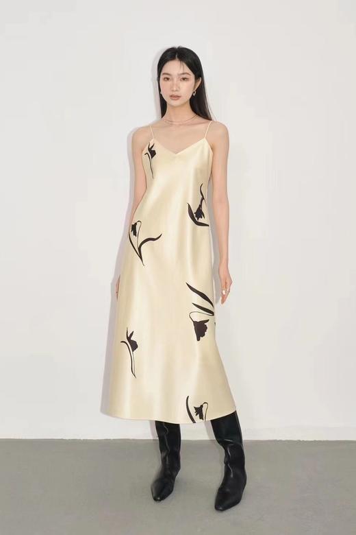 SIA SAYLOR 小众艺术感花朵水墨印花吊带连衣裙 18198 商品图0