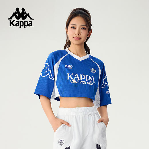 Kappa卡帕背靠背夏季2025新款运动短袖女透气短款t恤休闲宽松上衣KPDJBTD95 商品图4