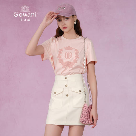 乔万尼短袖女t恤新款高端大牌真丝混纺EM2C843 商品图1