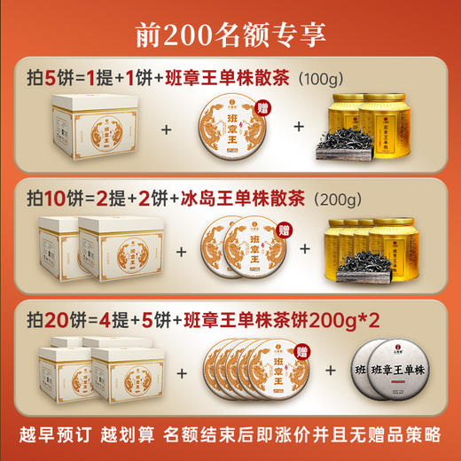 【班章王】近千年树龄高杆古树茶，炸裂来袭！与老班章同一山脉，古寨春独家资源片区 357克/饼 5饼/提 商品图2