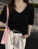 【YW】无忧购韩系简约大领口宽松休闲百搭面膜短袖T恤833 商品缩略图4