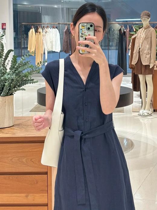 【高品质私服】【IC亚麻平纹中长连衣裙】廓形修身，包容性佳，不挑肤色G1322-CC【无标出货 介意慎拍】 商品图9