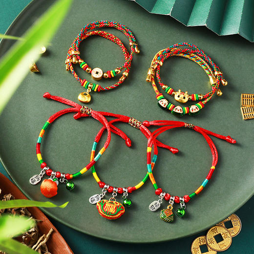 【端午安康！吉祥如意】端午节五彩绳手链手工编织红绳儿童成人宝宝手绳金榜题名礼物。ry 商品图1