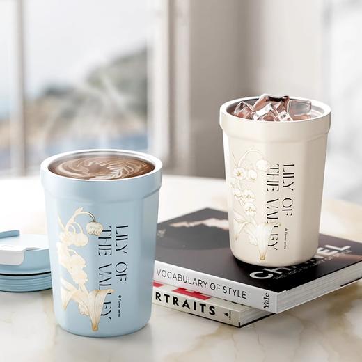 【多样屋专柜】多样屋铃兰系列菱形咖啡杯保温杯水杯390ml/屿蓝  商品图1