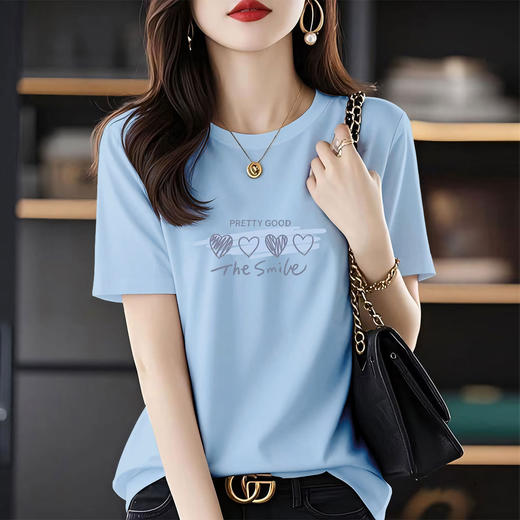 百媚生 100%棉短袖T恤宽松上衣1197 商品图7