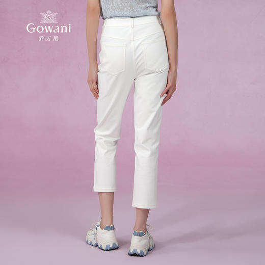 乔万尼夏季新品白色牛仔裤通勤显瘦裤子EM2F861 商品图4