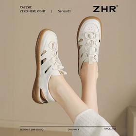 ZHR罗马凉鞋女夏季新款运动凉鞋小白鞋女休闲洞洞鞋女猪笼鞋