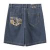 ONIARAI/鬼洗25春夏新品泥棒蓝双鱼刺绣牛仔男式短裤 25N0546 商品缩略图4