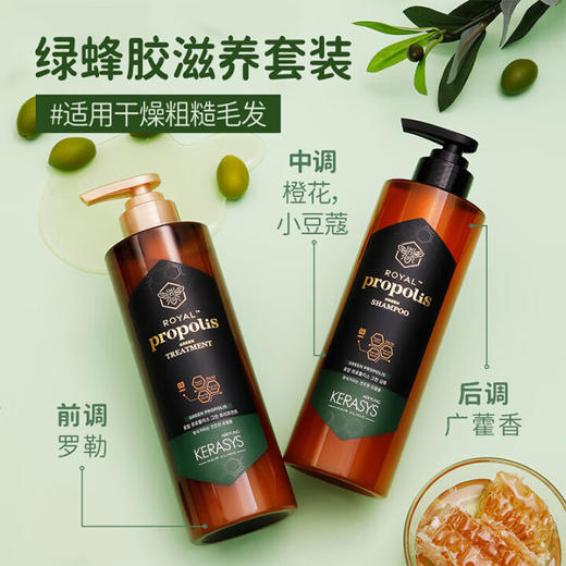 爱敬科娜洗丝蜂胶绿色洗发水/护发素500ml 干燥粗糙发质适用 110362/110361 商品图1