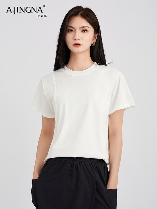 【精致耐穿】阿菁娜衣橱常青基础单品圆领T恤F30C301029 商品图2