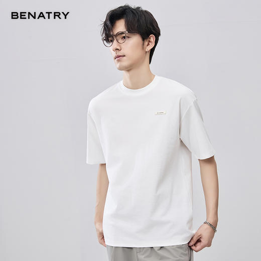 贝纳川特殊面料定制小标款圆领短袖T恤ECF214008 商品图10