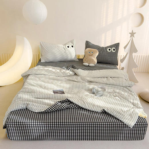 ³【匹鲁家夏被三件套/四件套】夏被+床单+枕套 水洗棉面料 可水洗机洗 XN03-CRMM-PL 商品图9