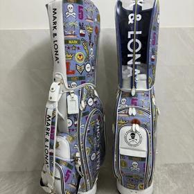 MARK&LONA高尔夫球包女士23秋手拎包网红骷髅头椰树图案大容量包