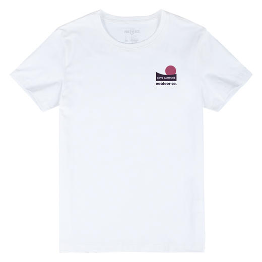 自由基地夏季新品山峰广州塔创意露营风印花图案合体版型短袖t恤 NMT-2226 商品图4