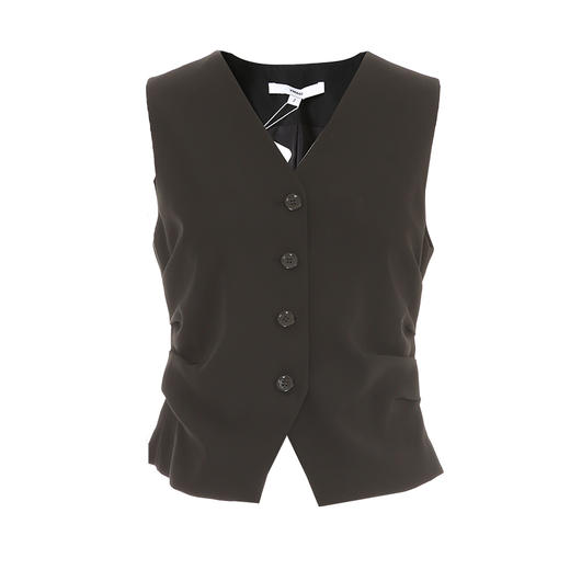 VIMAGE纬漫纪时尚通勤抽褶收腰V领显瘦马甲无袖上衣夏季新款VB2413304 商品图5