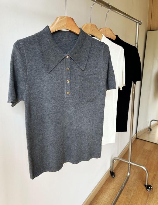 圣罗兰同款POLO小兜羊毛天丝衫 商品图6