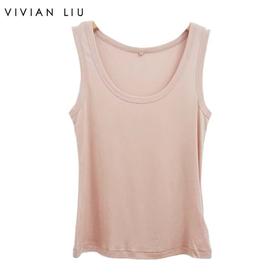 VIVIAN LIU薇薇安刘C2537301夏女装新款宽肩带大U领背心
