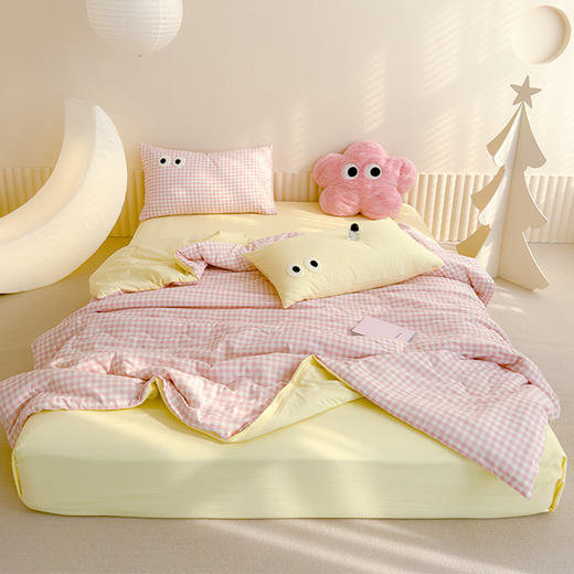³【匹鲁家夏被三件套/四件套】夏被+床单+枕套 水洗棉面料 可水洗机洗 XN03-CRMM-PL 商品图11