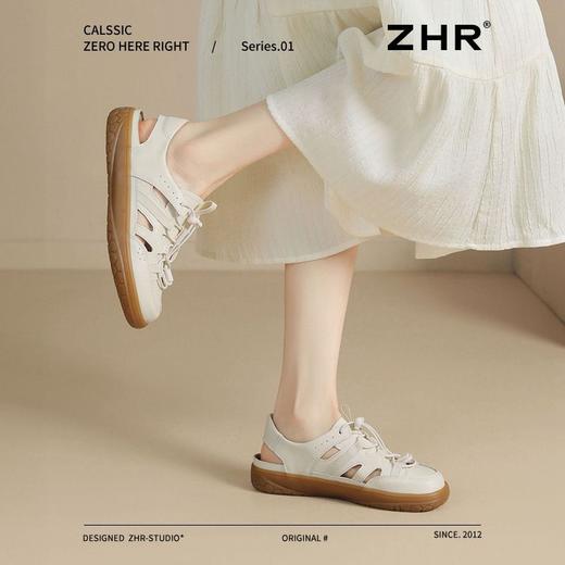 ZHR罗马凉鞋女夏季新款运动凉鞋小白鞋女休闲洞洞鞋女猪笼鞋 商品图9