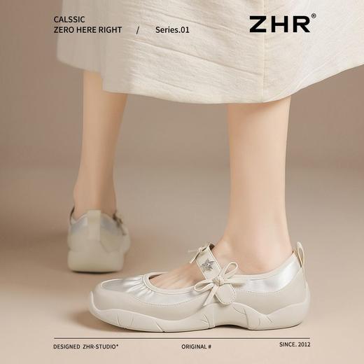 ZHR则则运动玛丽珍鞋2025新款蝴蝶结女鞋银色芭蕾鞋法式浅口单鞋 商品图9