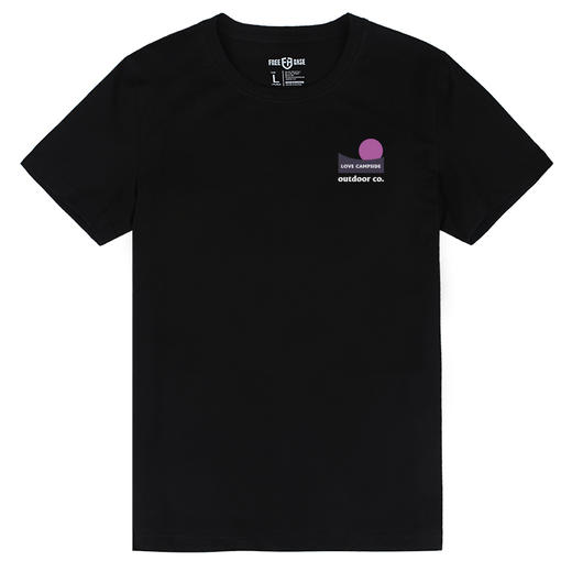 自由基地夏季新品山峰广州塔创意露营风印花图案合体版型短袖t恤 NMT-2226 商品图2