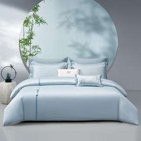 梦洁 云锦缎四件套  蒸蒸日上（云水蓝