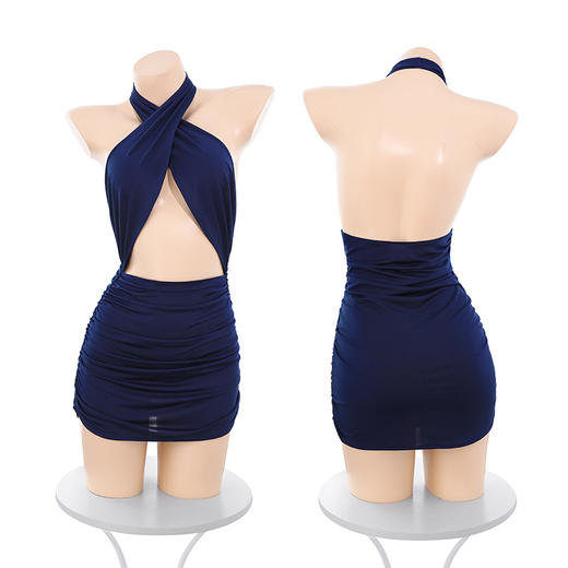 霏慕 交叉裹胸包臀燃情空姐装6406 情趣内衣制服诱惑黑丝性感 商品图9