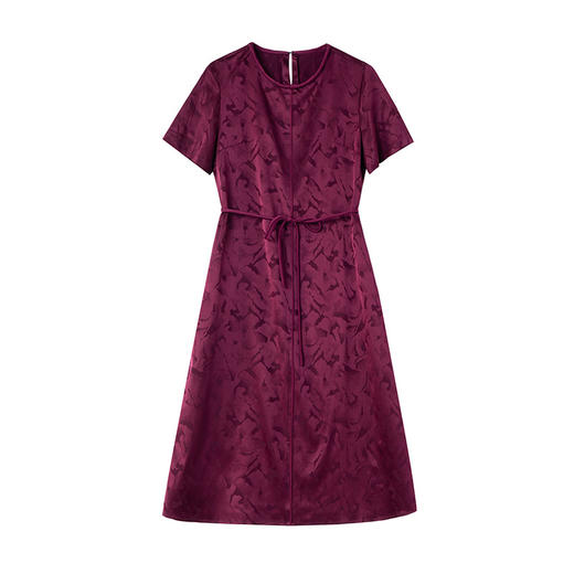 TC 54802新中式国风连衣裙遮肚显瘦提花缎面系带裙 商品图4